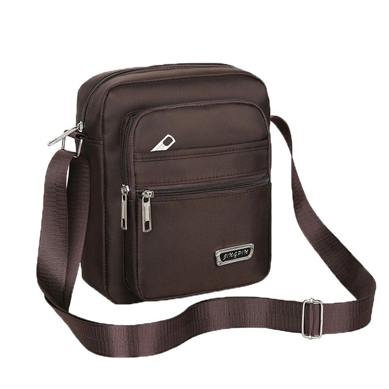 Men Single Shoulder Crossbody Bags  Leisure Multifunction Multi Layer  Shoulder Sling Pack Thickened Nylon Cloth Material Is Waterproof And Breathable Outdoor Storage Bag