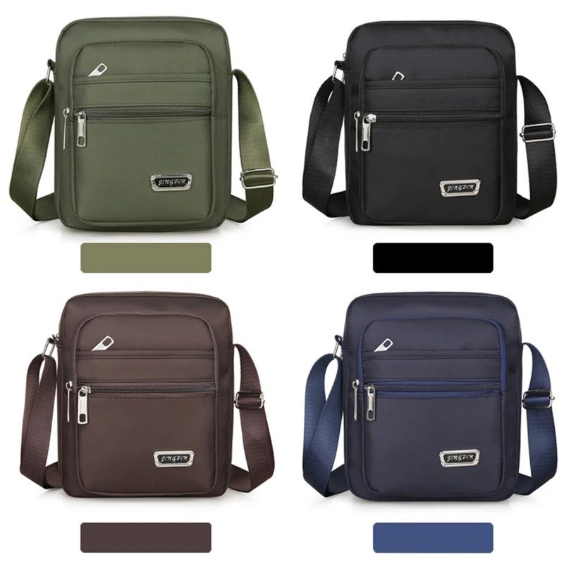 Men Single Shoulder Crossbody Bags  Leisure Multifunction Multi Layer  Shoulder Sling Pack Thickened Nylon Cloth Material Is Waterproof And Breathable Outdoor Storage Bag