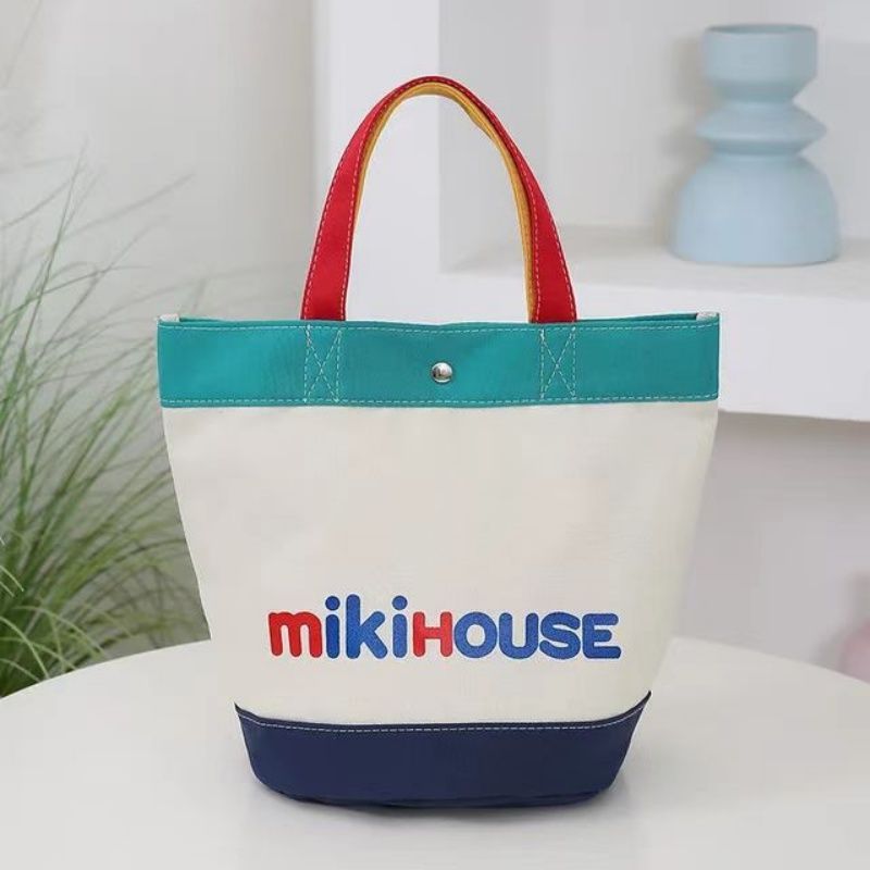 Miki Canvas  Mommy Bag Animal Park Cartoon Alphabet Pattern Printed Canvas Large Capacity  Lunch  Canvas  Bucket Bag Tote Girl Cartoon Handbag Gift