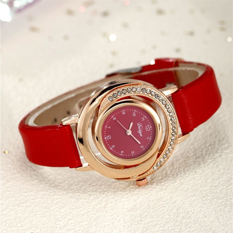Fashion Ladies Quartz Watch ,Diamond Dial Leather Strap Ladies' Watch And Watch Set ,Simple Casual  Ladies Wrist Watch,Practical Color Matching Ornaments