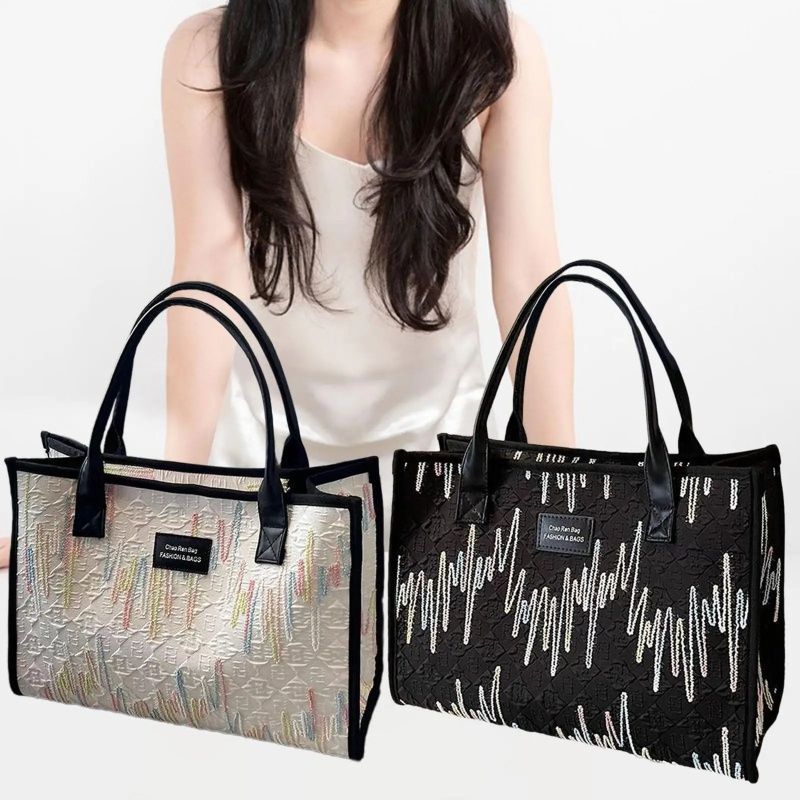 Latest Fashion Canvas Tote Bag ，Large Capacity Multi-functional Design Temperament Color Retro Underarm Bag Shoulder Bag ，Mommy Shopping Bag