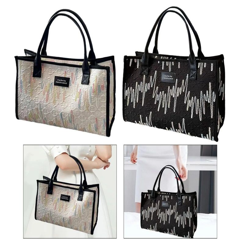 Latest Fashion Canvas Tote Bag ，Large Capacity Multi-functional Design Temperament Color Retro Underarm Bag Shoulder Bag ，Mommy Shopping Bag