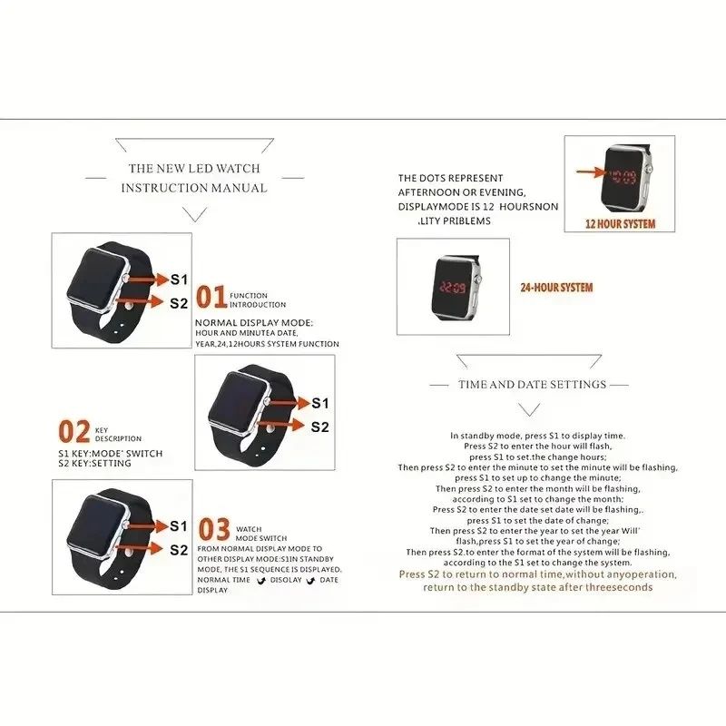 Fashionable And Simple Square  LED Silicone Quartz Electronic Watch+Bracelet Set, Student Adult Unisex,Luminous Electroplating Sports Electronic Watch,Because Of The Tide So Popular