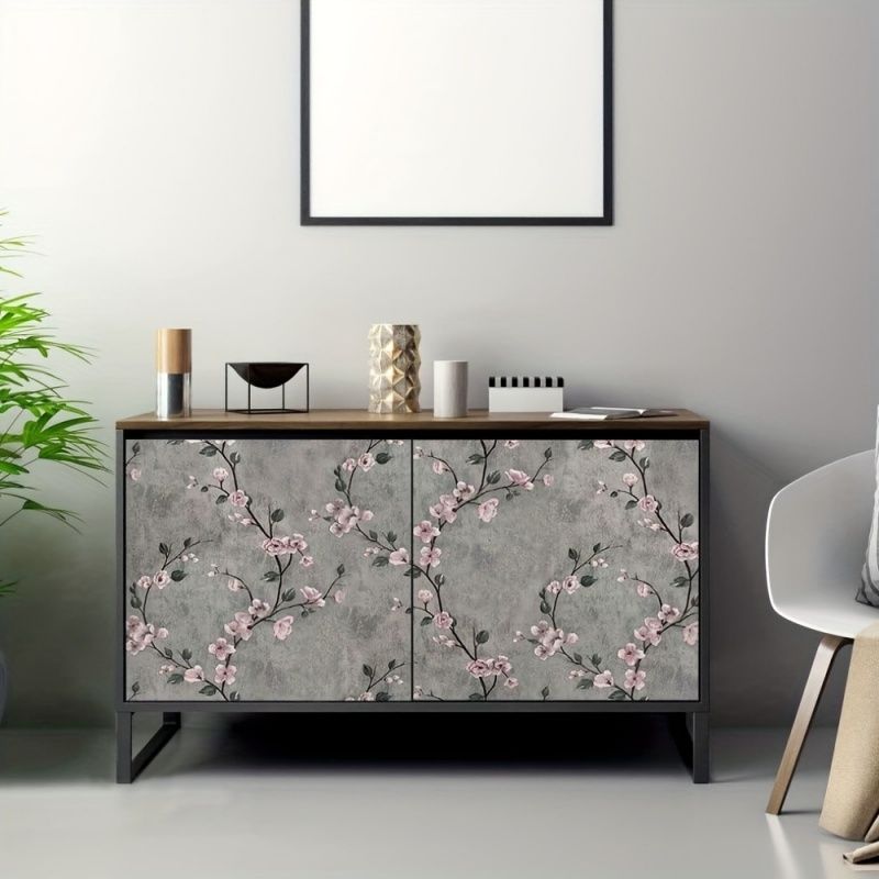 3D Printed Emerald Flower Wallpaper PVC Moisture-proof Self-adhesive Paper， Bedroom Living Room TV Background Wall Decoration Wall Sticker ，It Is easy To Create A Style Home