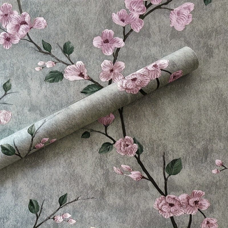3D Printed Emerald Flower Wallpaper PVC Moisture-proof Self-adhesive Paper， Bedroom Living Room TV Background Wall Decoration Wall Sticker ，It Is easy To Create A Style Home