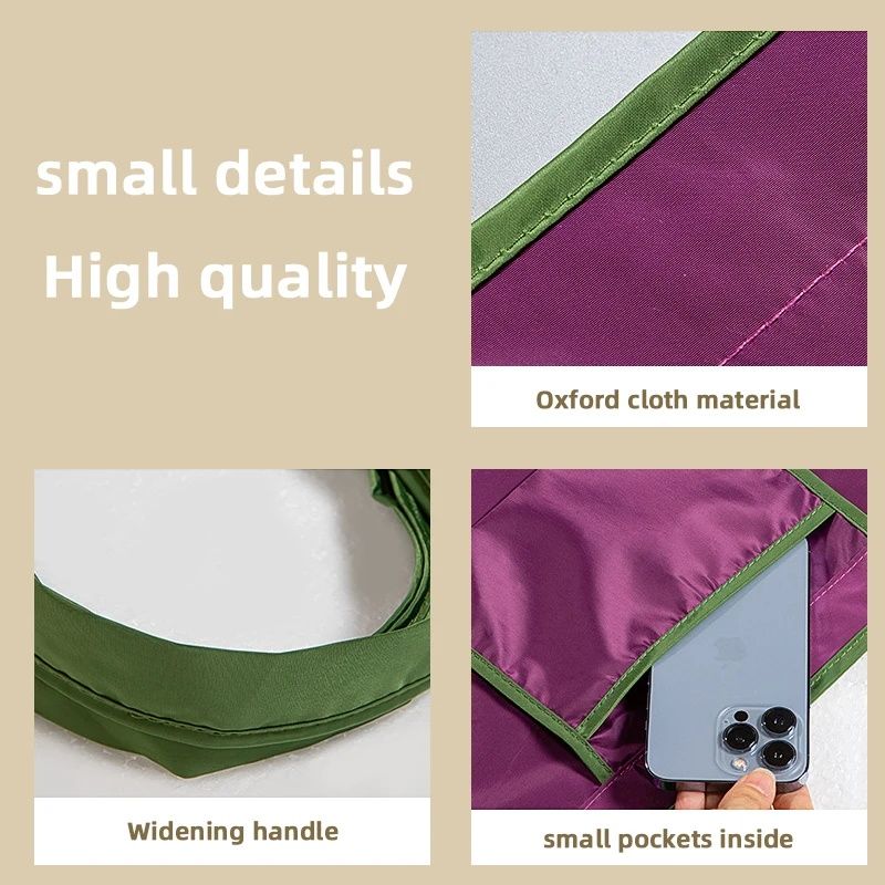 Foldable Eco-Friendly Shoulder Bags Women's Reusable Grocery Bag Large Capacity Foldable Shopping Bag With Drawstring Closure (The Size Of The Shopping Bag Is Shown In The Picture Size Drawing)