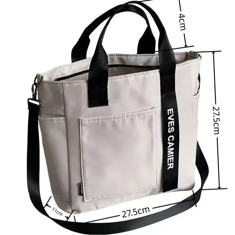 New Design Waterproond Stylish  Canvas Tote  Simple Versatile Shoulder, Portable Lunch Box Bag ,Durable Adjustable Strap   Multi-pocket  Travel Bag Student Purses
