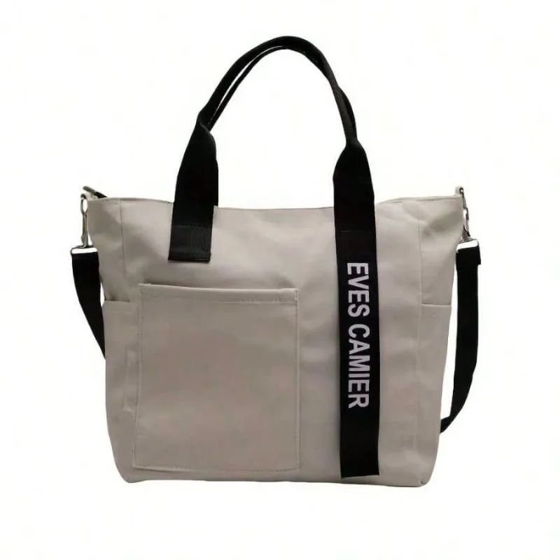 New Design Waterproond Stylish  Canvas Tote  Simple Versatile Shoulder, Portable Lunch Box Bag ,Durable Adjustable Strap   Multi-pocket  Travel Bag Student Purses