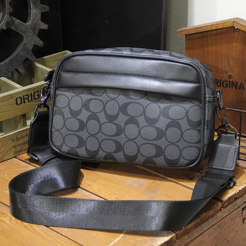 New Checkered Men Small Square Bag, Single-shoulder Bag, Crossbody Bag, Trendy Men's Casual Checkered Waist Packs Travel Storage Bag Sports Bag, Top-quality PU Leather  Simple  Fashion