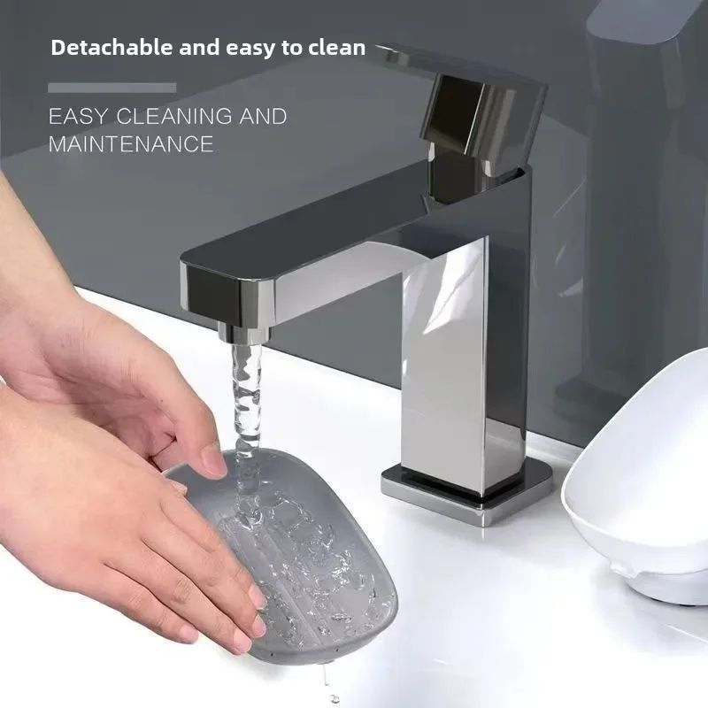 Household Drain Soap Box, Suction Cup Soap Dish With Drain Holes, Luxury Soap Box Creative Suction Cup Holder Super Suction Portable Soap Box Bathroom Accessories