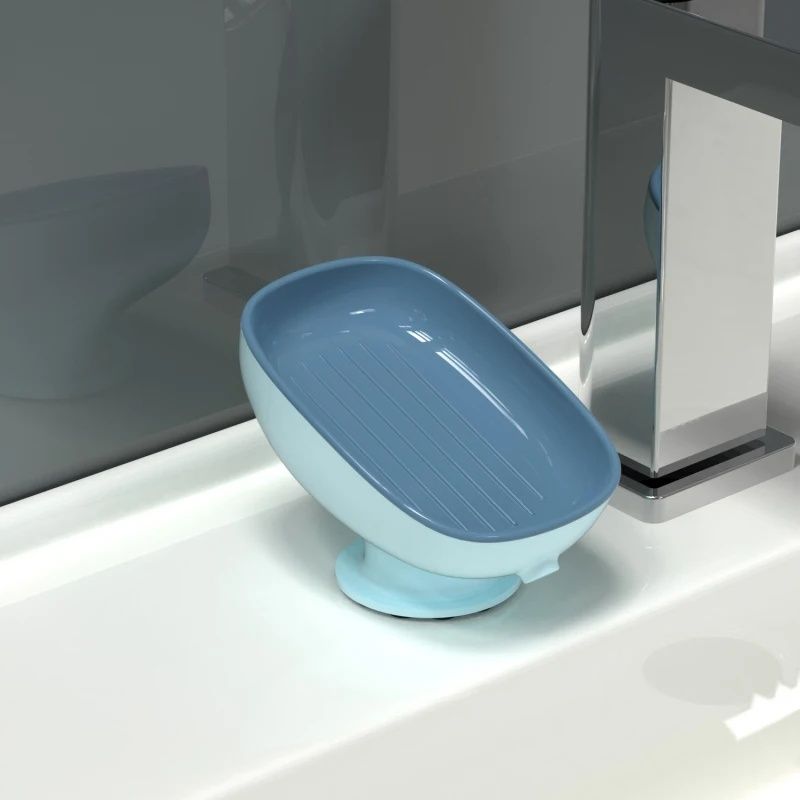 Household Drain Soap Box, Suction Cup Soap Dish With Drain Holes, Luxury Soap Box Creative Suction Cup Holder Super Suction Portable Soap Box Bathroom Accessories