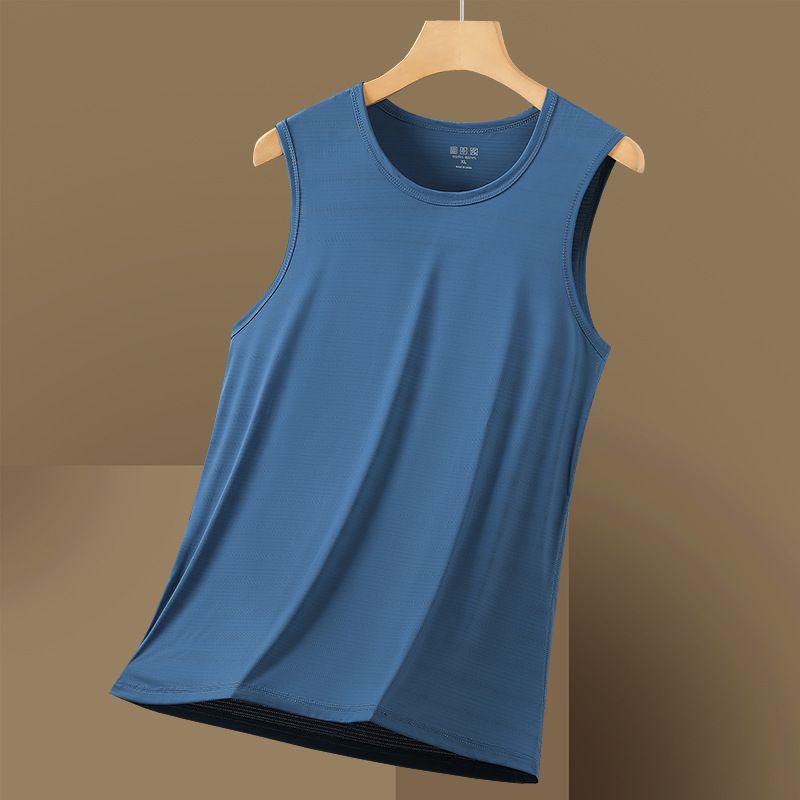 Summer Ultra-light And Breathable Sports Quick-drying Top, Sleeveless T-shirt For Running And Fitness, Ice Silk Elastic Men's Vest