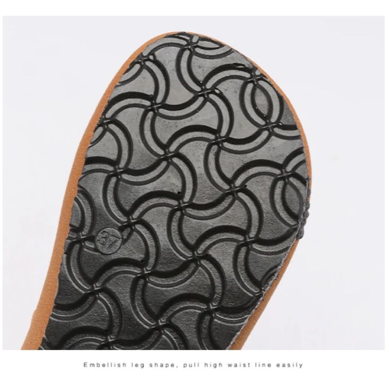 New Style Of Women's Birken Shoes， Retro Anti Slip Flat Bottomed Half Slippers , Soft-soled Comfortable Breathable  Sandals，Trend Solid Color Casual Shoes