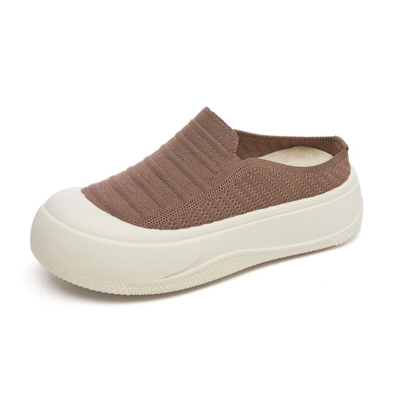 The 2025 Summer New Minimalist Thick-soled Woven Half-top Casual Women's Shoes，Fashionable And Versatile, Breathable And Minimalist Fisherman's Shoes
