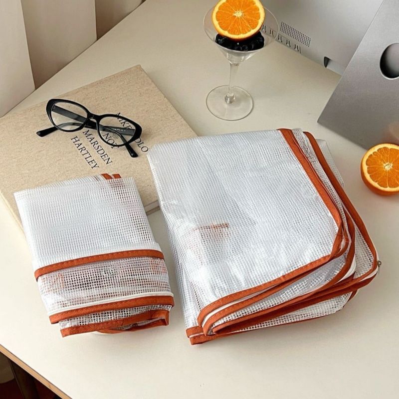 Large And Small Two-piece set，Reticulated Transparent Storage Bags Multi-functional Packaging Moving Bags, Household Large-capacity Clothing Pants Quilt Bags (Large 52*42*30cm, Small 40*30*18cm)