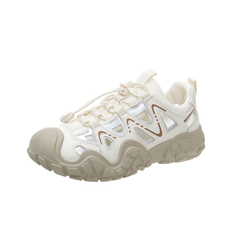 Hollow Sports Sandal Female, Breathable Ugly Sports Daddy Shoes, Casual Versatile Hole Shoes ，Anti-slip And Wear-resistant Sole, 4 Centimeter Heel Height,Pretty Girl Fairy Shoes