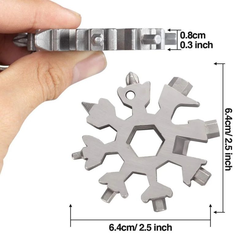 Multifunctional Snowflake Wrench, Tool Steel Octagonal Hexagon Socket, 18-in-1 Mini Universal Wrench, Light And Portable