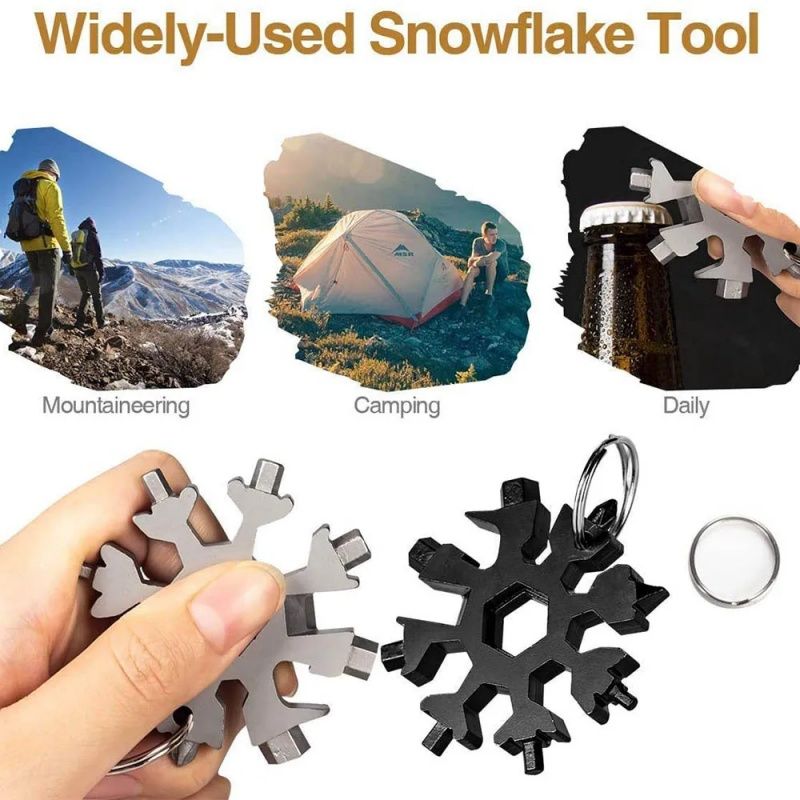 Multifunctional Snowflake Wrench, Tool Steel Octagonal Hexagon Socket, 18-in-1 Mini Universal Wrench, Light And Portable