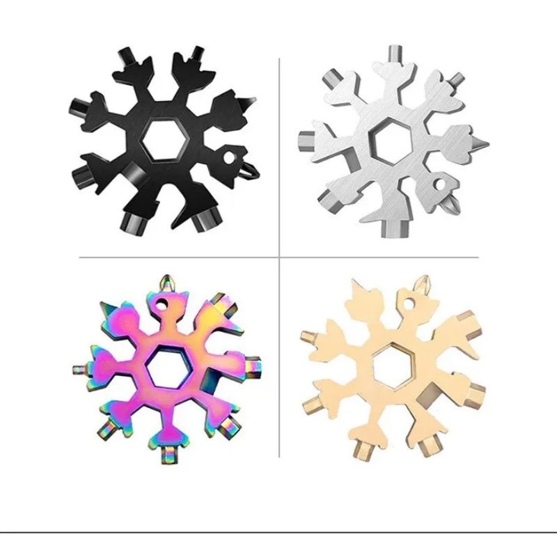 Multifunctional Snowflake Wrench, Tool Steel Octagonal Hexagon Socket, 18-in-1 Mini Universal Wrench, Light And Portable
