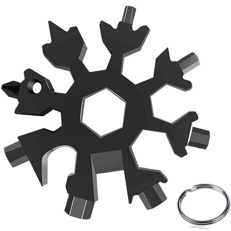 Multifunctional Snowflake Wrench, Tool Steel Octagonal Hexagon Socket, 18-in-1 Mini Universal Wrench, Light And Portable
