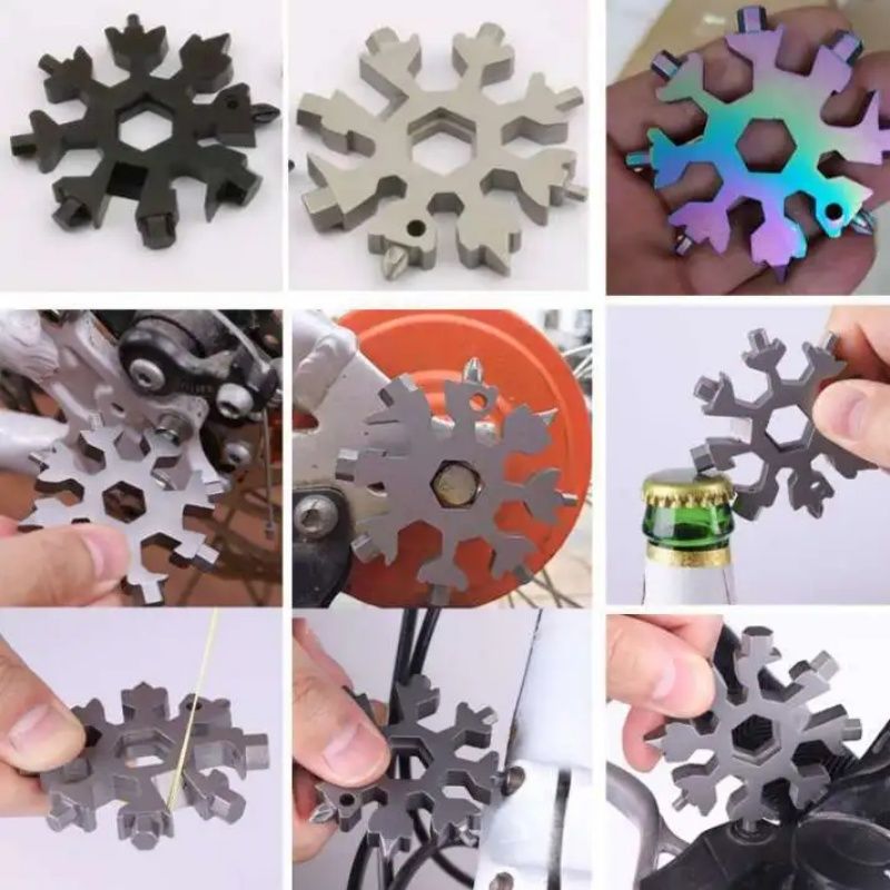 Multifunctional Snowflake Wrench, Tool Steel Octagonal Hexagon Socket, 18-in-1 Mini Universal Wrench, Light And Portable