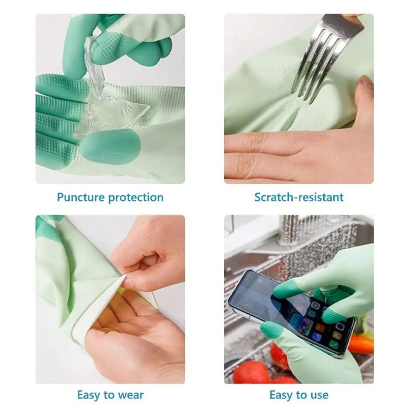 Latex Cleaning Dishwashing Gloves,Color Waterproof And Oil-proof Cleaning Thickened Wide-mouth  Reusable  Household Gloves，Kitchen Durable Cleaning Gloves ,Protect Your Hands
