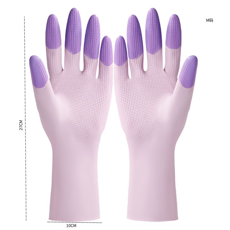 Latex Cleaning Dishwashing Gloves,Color Waterproof And Oil-proof Cleaning Thickened Wide-mouth  Reusable  Household Gloves，Kitchen Durable Cleaning Gloves ,Protect Your Hands