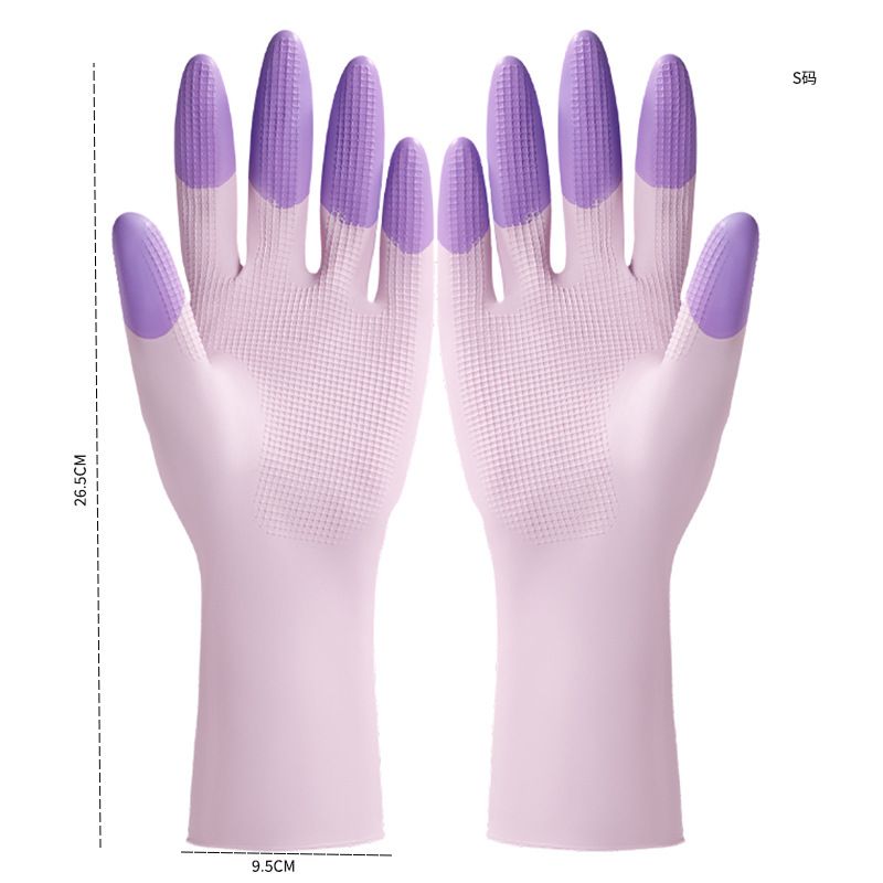 Latex Cleaning Dishwashing Gloves,Color Waterproof And Oil-proof Cleaning Thickened Wide-mouth  Reusable  Household Gloves，Kitchen Durable Cleaning Gloves ,Protect Your Hands