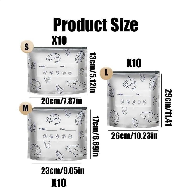 Aluminum Foil Food Preservation Sealed Bags, Household Refrigerator Food Freezing Special Storage Bags, Tight Bags, Special Freezing Bags，Zipper Design Reusable And Affordable