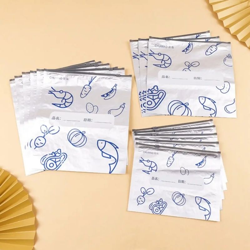 Aluminum Foil Food Preservation Sealed Bags, Household Refrigerator Food Freezing Special Storage Bags, Tight Bags, Special Freezing Bags，Zipper Design Reusable And Affordable