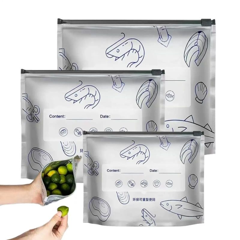Aluminum Foil Food Preservation Sealed Bags, Household Refrigerator Food Freezing Special Storage Bags, Tight Bags, Special Freezing Bags，Zipper Design Reusable And Affordable