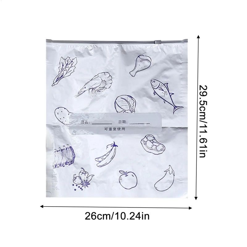 Aluminum Foil Food Preservation Sealed Bags, Household Refrigerator Food Freezing Special Storage Bags, Tight Bags, Special Freezing Bags，Zipper Design Reusable And Affordable