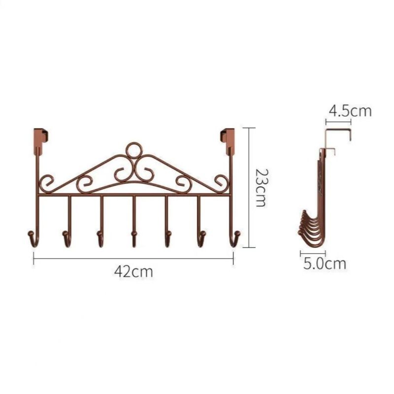 Storage Hooks Behind The Door, The Thickness Of The Door Panel Is From 3.5 to 4.5 CM, The Gap Between The Door And The Door Frame Should Be Greater Than 2 MM, With 7 Hooks, Be Used In Various Spaces