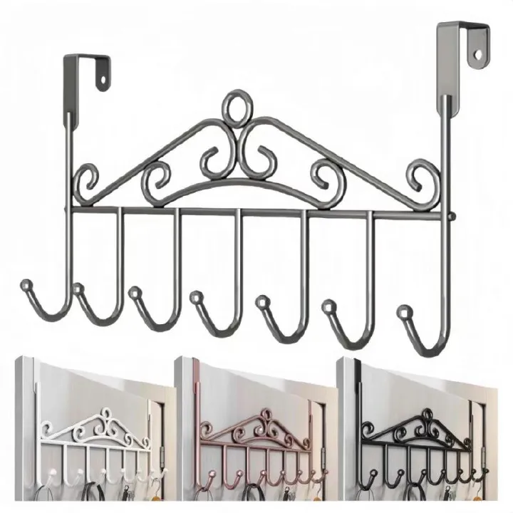 Storage Hooks Behind The Door, The Thickness Of The Door Panel Is From 3.5 to 4.5 CM, The Gap Between The Door And The Door Frame Should Be Greater Than 2 MM, With 7 Hooks, Be Used In Various Spaces