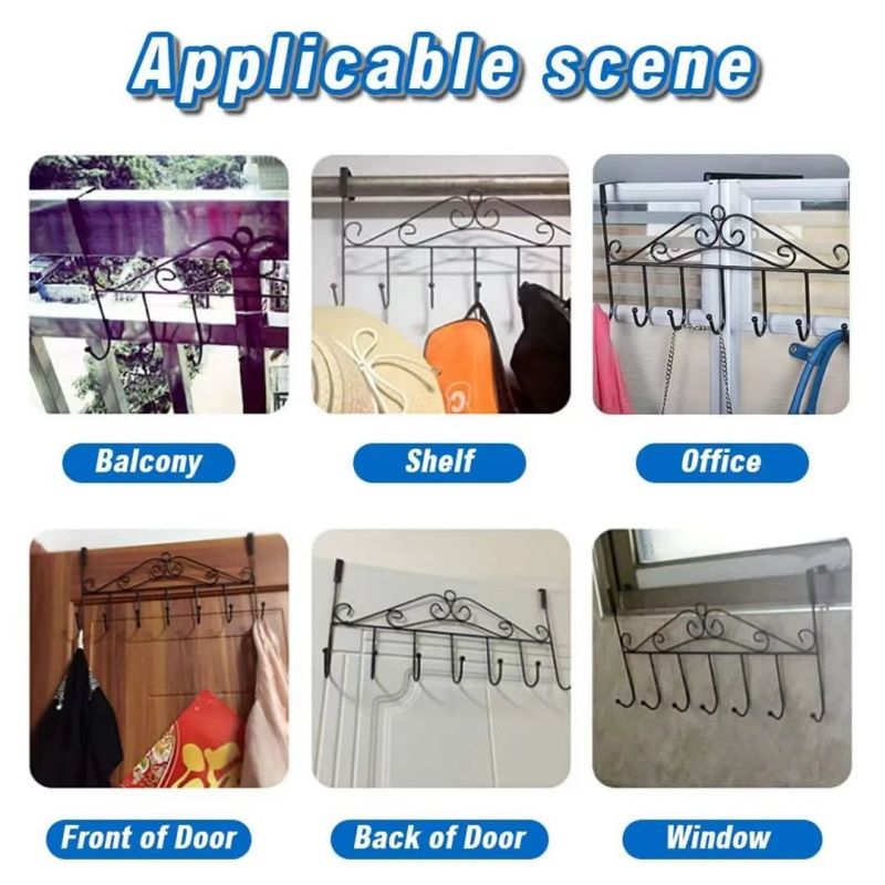 Storage Hooks Behind The Door, The Thickness Of The Door Panel Is From 3.5 to 4.5 CM, The Gap Between The Door And The Door Frame Should Be Greater Than 2 MM, With 7 Hooks, Be Used In Various Spaces