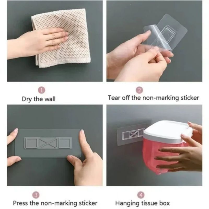 Multifunctional  Waterproof With Shelf For  Toilet Paper Storage Rack,Transparent  Plastic Without Punching Holes,  Creative Roll Paper Box