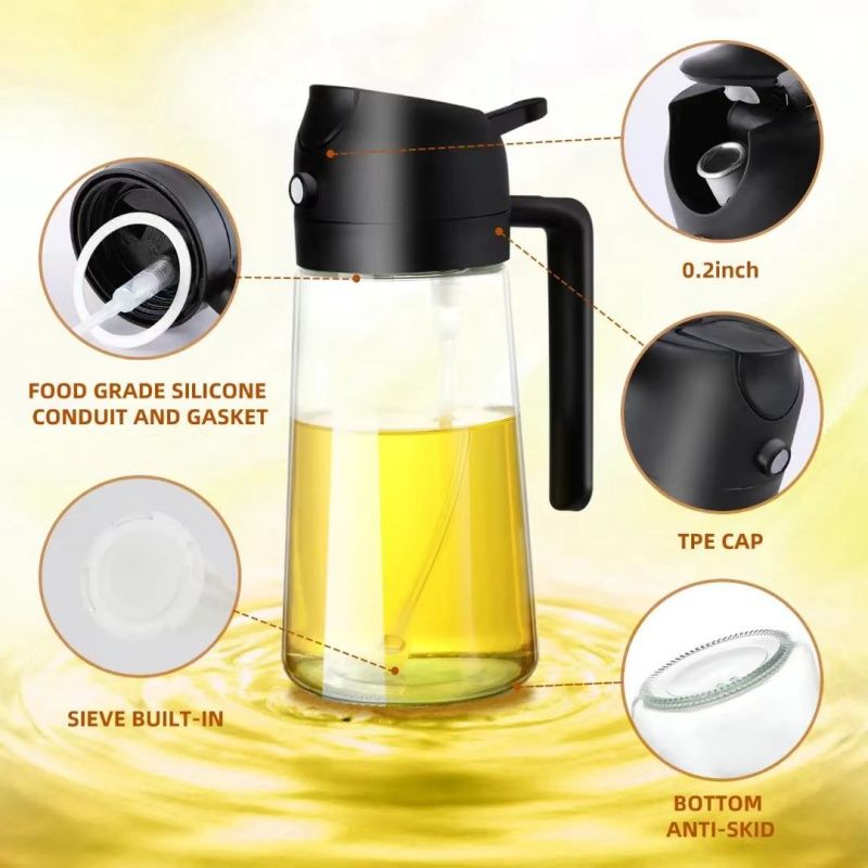 Oil Pot, The Oil Pouring And Spraying Functions Can Be Switched At Will,It Achieves Two Purposes With One Device,The Control Is Accurate And There Is No Shaking. Kitchen Tool,Essential For Household