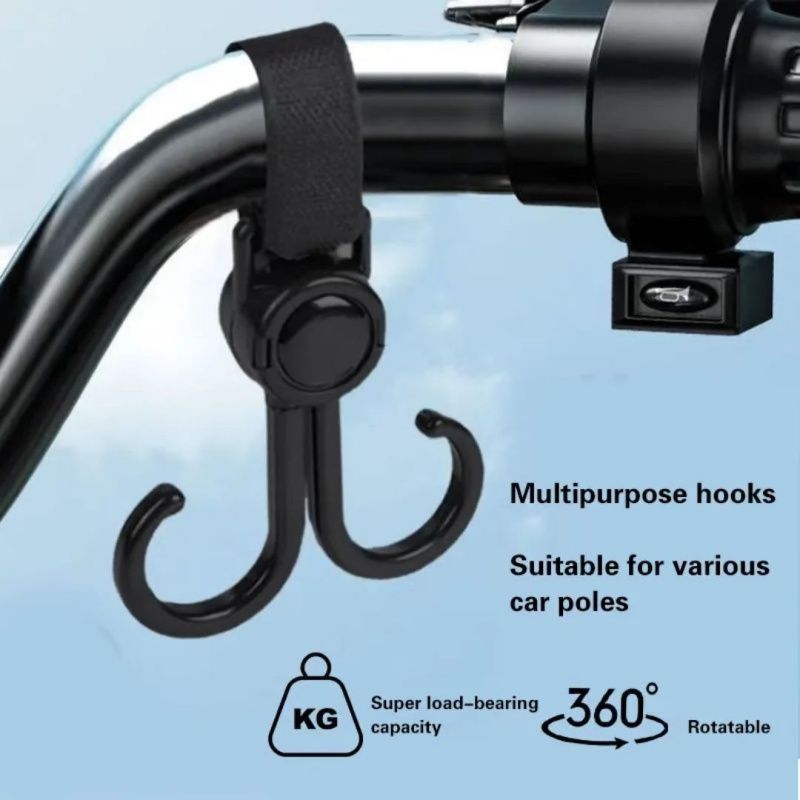 Multifunctional Portable Plastic Hook ，Electric Car Baby Stroller Hook，Rotate 360 Degree ，Powerful Load-bearing，Safe Storage Is A Good Helper