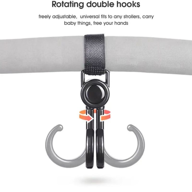Multifunctional Portable Plastic Hook ，Electric Car Baby Stroller Hook，Rotate 360 Degree ，Powerful Load-bearing，Safe Storage Is A Good Helper