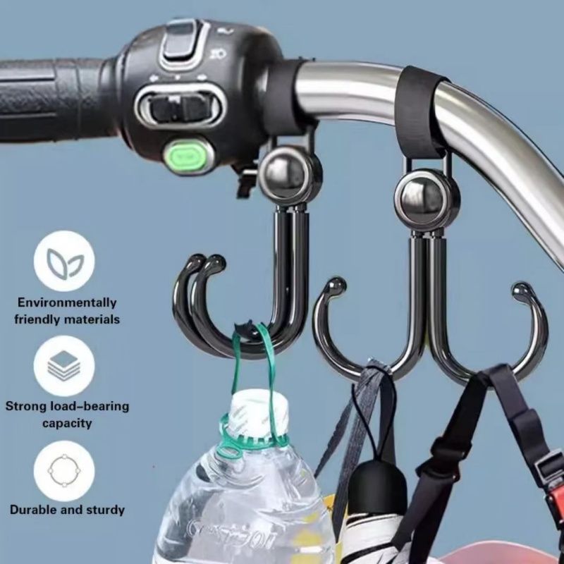 Multifunctional Portable Plastic Hook ，Electric Car Baby Stroller Hook，Rotate 360 Degree ，Powerful Load-bearing，Safe Storage Is A Good Helper