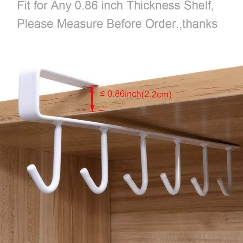 12 Double-row Hooks、6 Single-row Hooks Storage Rack,Punching-free Kitchen Racks,  Cupboard Door Hooks, Hanging Storage And Finishing Racks，Double-row 12 Hooks Are Equipped With Fixing Patches
