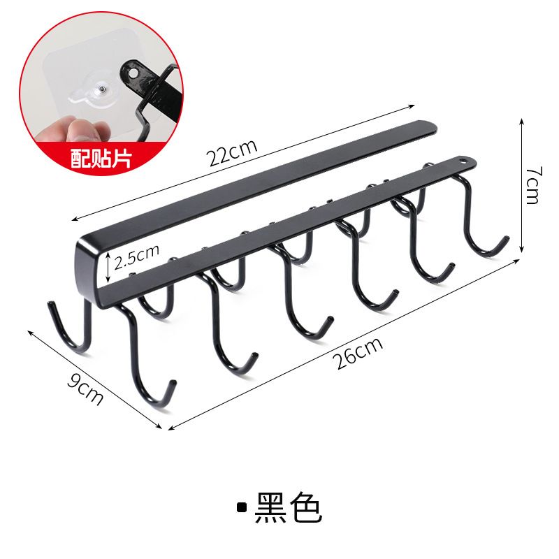 12 Double-row Hooks、6 Single-row Hooks Storage Rack,Punching-free Kitchen Racks,  Cupboard Door Hooks, Hanging Storage And Finishing Racks，Double-row 12 Hooks Are Equipped With Fixing Patches