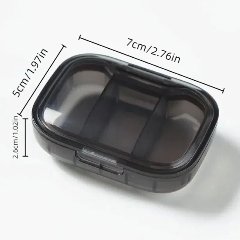 Medicine Storage Box, Moisture-proof Sealed Mini 3-grid Medicine Box ,Portable Carry-on Morning, Noon And Evening Daily Sub-packaging Box,Compact And Convenient ,Essential Medicine Box For Traveling