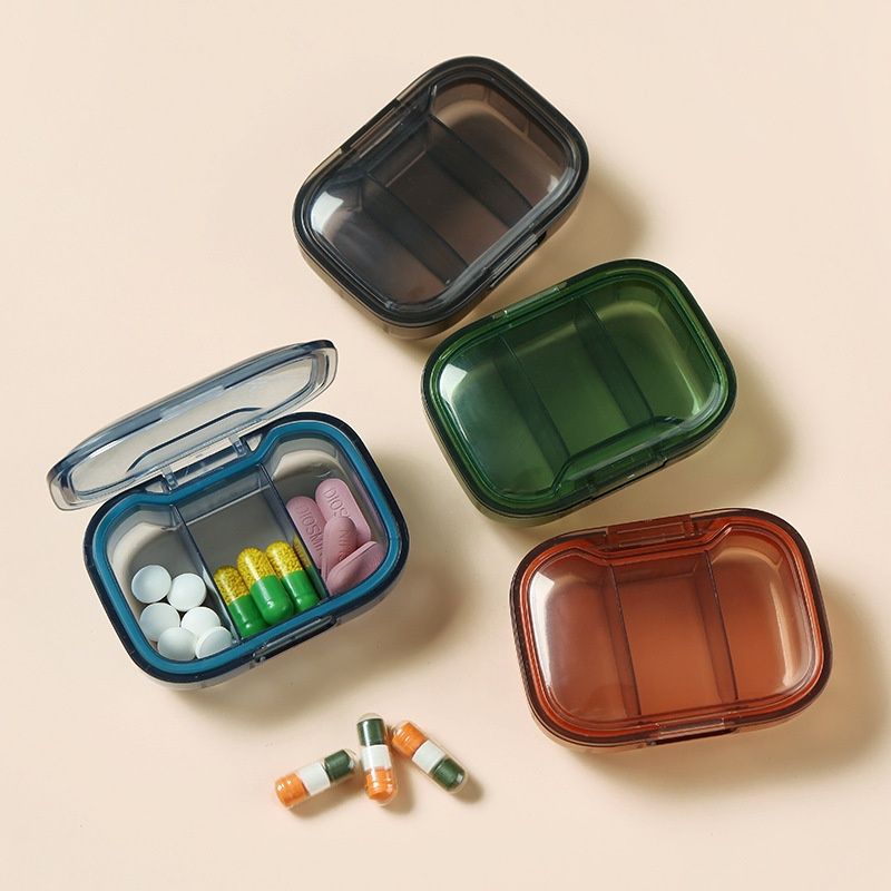 Medicine Storage Box, Moisture-proof Sealed Mini 3-grid Medicine Box ,Portable Carry-on Morning, Noon And Evening Daily Sub-packaging Box,Compact And Convenient ,Essential Medicine Box For Traveling