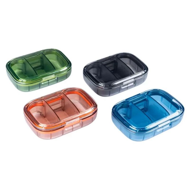 Medicine Storage Box, Moisture-proof Sealed Mini 3-grid Medicine Box ,Portable Carry-on Morning, Noon And Evening Daily Sub-packaging Box,Compact And Convenient ,Essential Medicine Box For Traveling