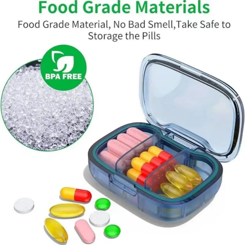 Medicine Storage Box, Moisture-proof Sealed Mini 3-grid Medicine Box ,Portable Carry-on Morning, Noon And Evening Daily Sub-packaging Box,Compact And Convenient ,Essential Medicine Box For Traveling