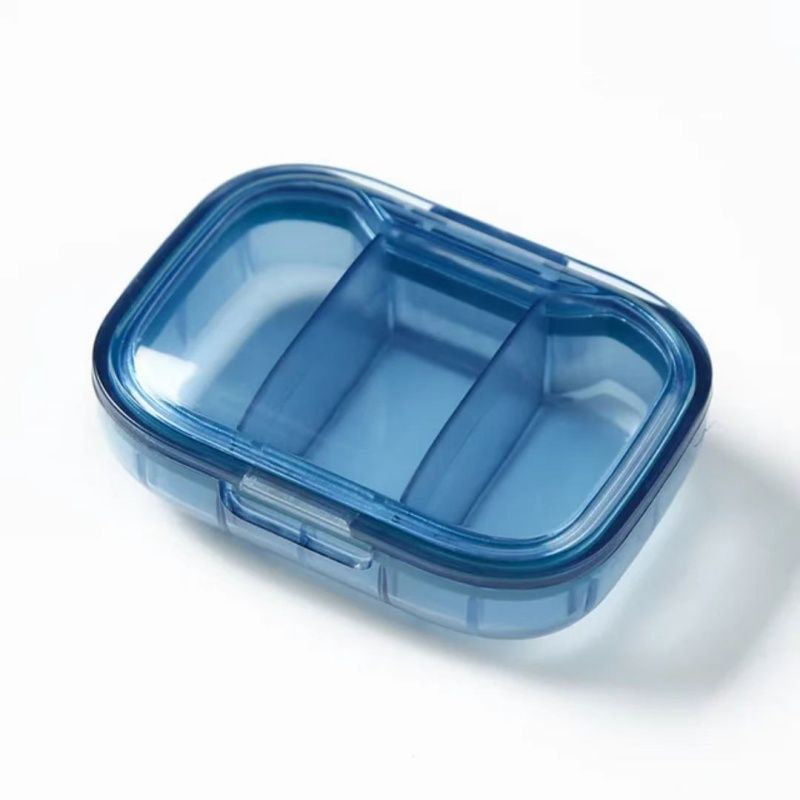 Medicine Storage Box, Moisture-proof Sealed Mini 3-grid Medicine Box ,Portable Carry-on Morning, Noon And Evening Daily Sub-packaging Box,Compact And Convenient ,Essential Medicine Box For Traveling
