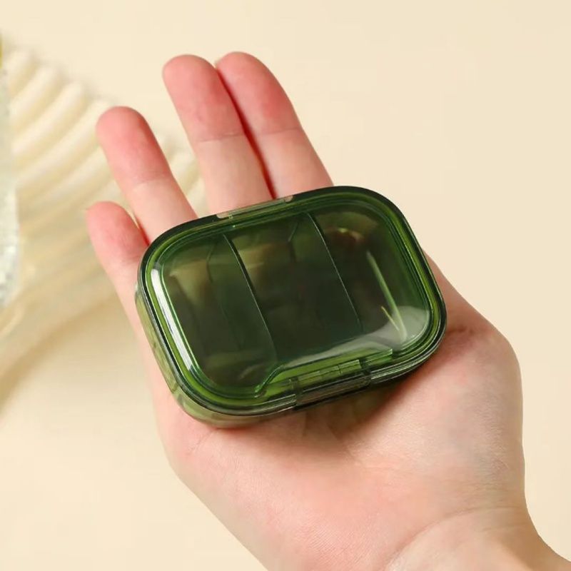 Medicine Storage Box, Moisture-proof Sealed Mini 3-grid Medicine Box ,Portable Carry-on Morning, Noon And Evening Daily Sub-packaging Box,Compact And Convenient ,Essential Medicine Box For Traveling