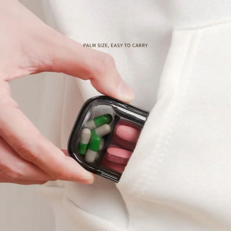 Medicine Storage Box, Moisture-proof Sealed Mini 3-grid Medicine Box ,Portable Carry-on Morning, Noon And Evening Daily Sub-packaging Box,Compact And Convenient ,Essential Medicine Box For Traveling