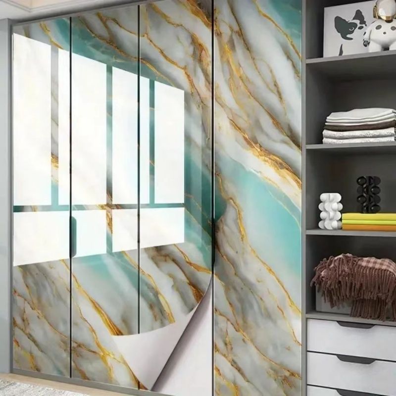 Kitchen Oil-proof And Waterproof Moisture Proof Marble Pattern Wall Stickers ，Heat Resistant  Thickened Imitation Tile Wall Stickers，Cooktop Desktop Decoration Wallpaper Self-adhesive